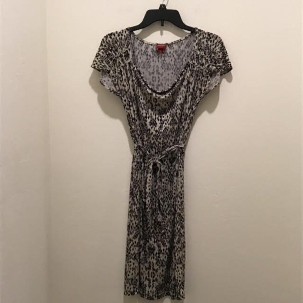 Merona womens dress, medium, black and white, EUC with tie